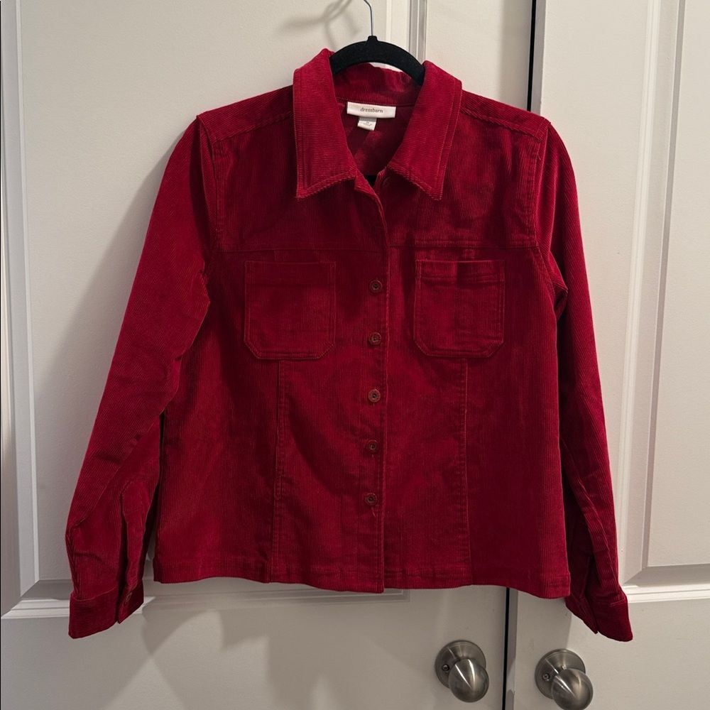 Dressbarn Bold Red Corduroy Jacket - Picture 4 of 10